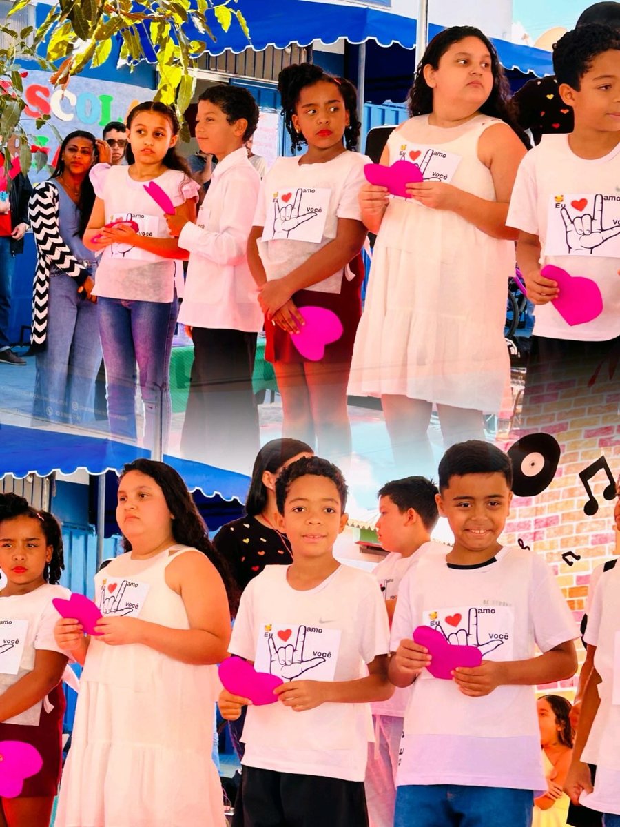 Turma apresentando homenagem às famílias