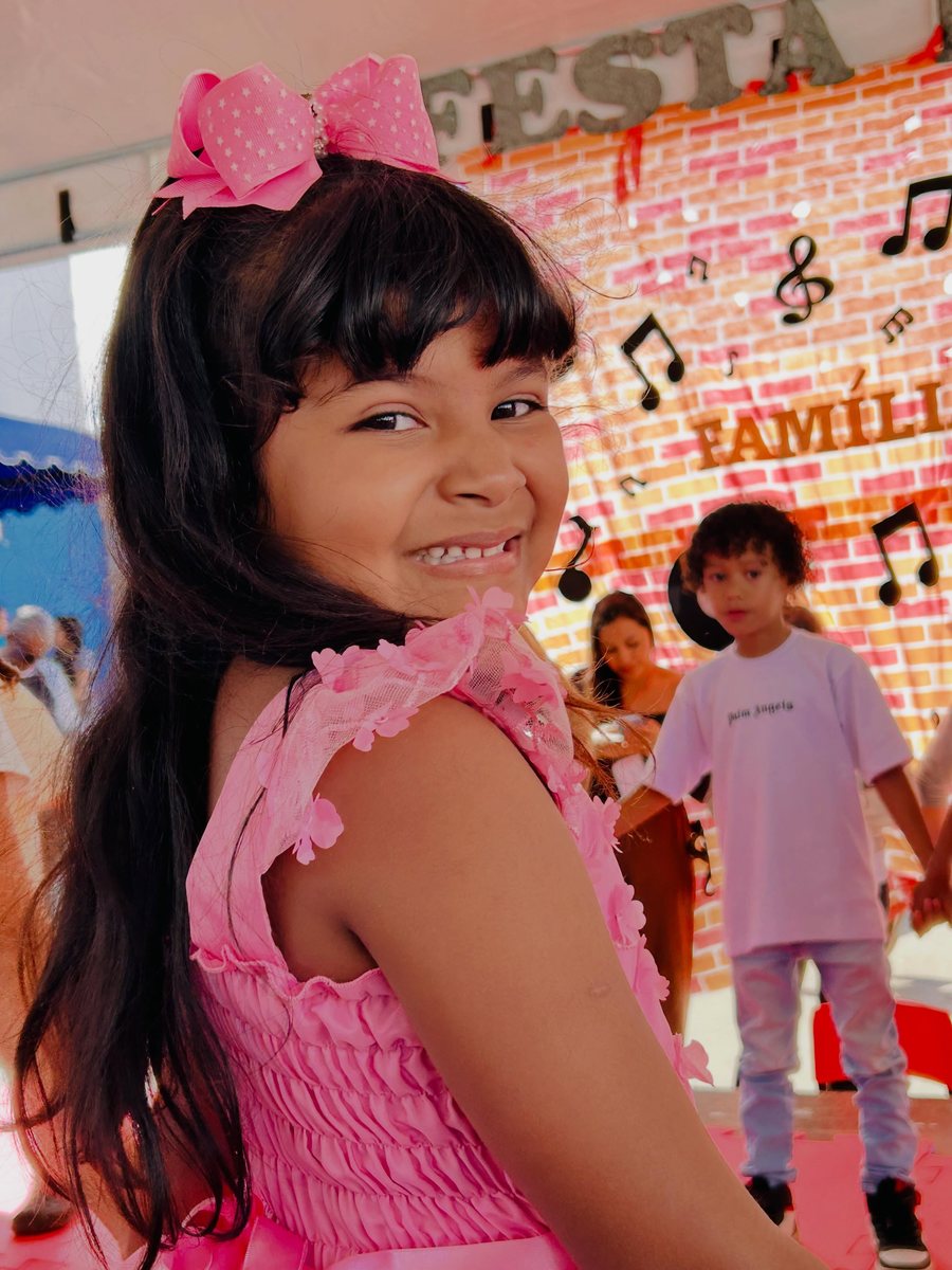Aluna da pré-escola da Creche Comunitária Paraíso dos Sonhos